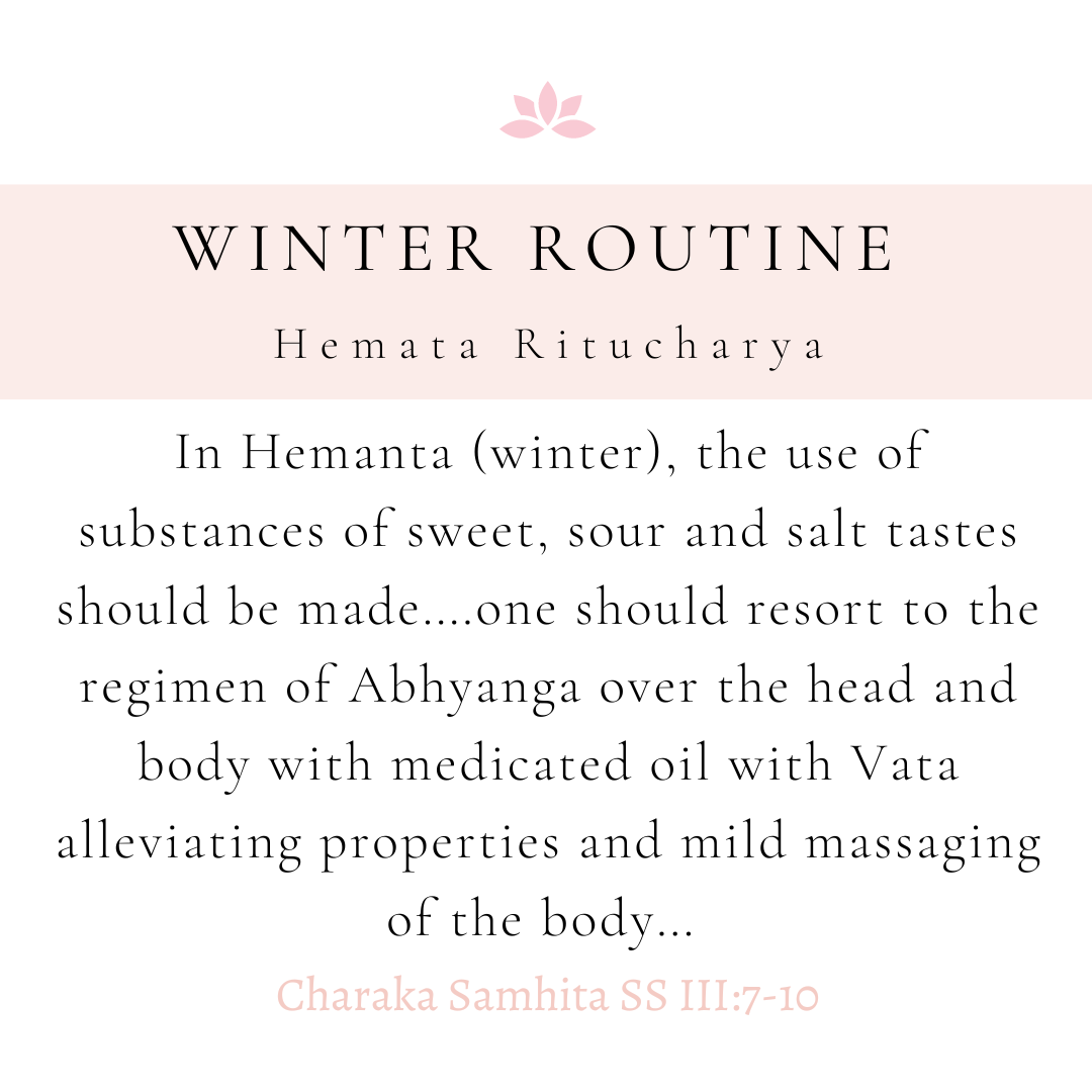 Ayurvedic Recommendations for Winter